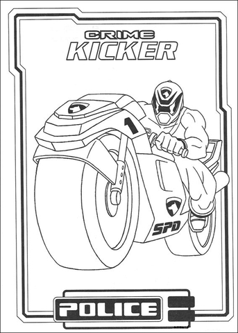 Crime Kicker Police  Coloring Page